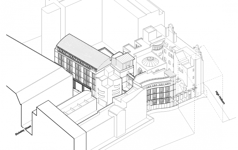 The Connection 198 High Holborn axonometric